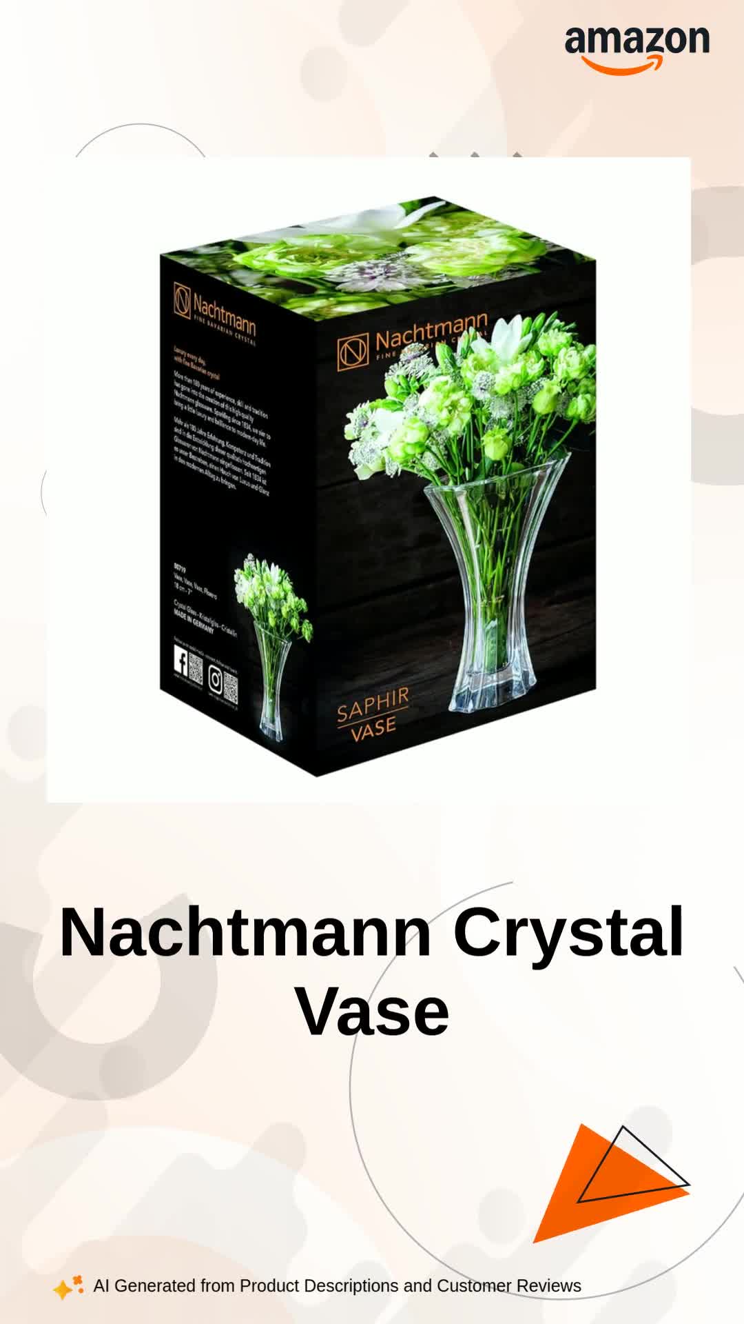 Buy Nachtmann Saphir Collection, Crystal Vase, 7.1-Inch